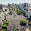 Multidão em torno do Obelisco, em Buenos Aires