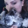 Anitta com um de seus cachorros, que morreu enquanto ela estava trabalhando