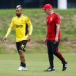 Vidal e o técnico Dorival Júnior