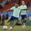 Neymar em treino da seleção brasileira na véspera do confronto contra a Coreia do Sul