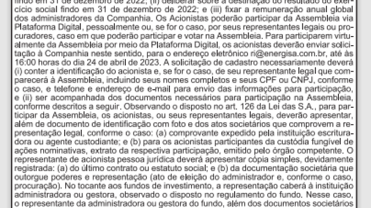  EDITAL DE CONVOCAÇÃO AGO - 26/04/2023